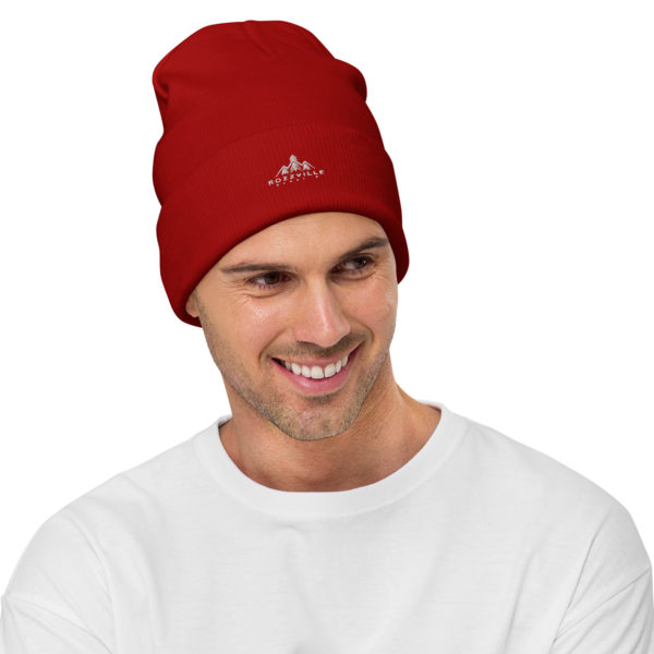Embroidered Beanie white logo