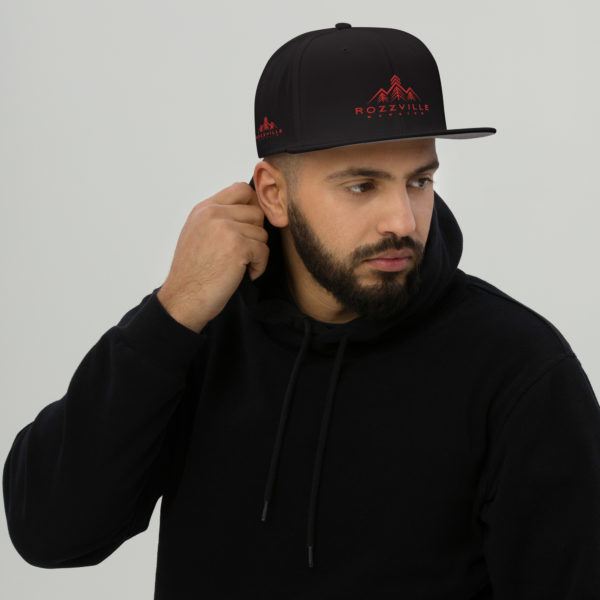 Snapback Hat red logo front side